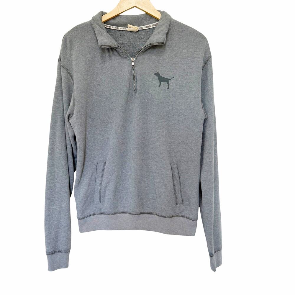 Victoria's Secret PINK Gray Quarter Zip Sweatshirt Sz S